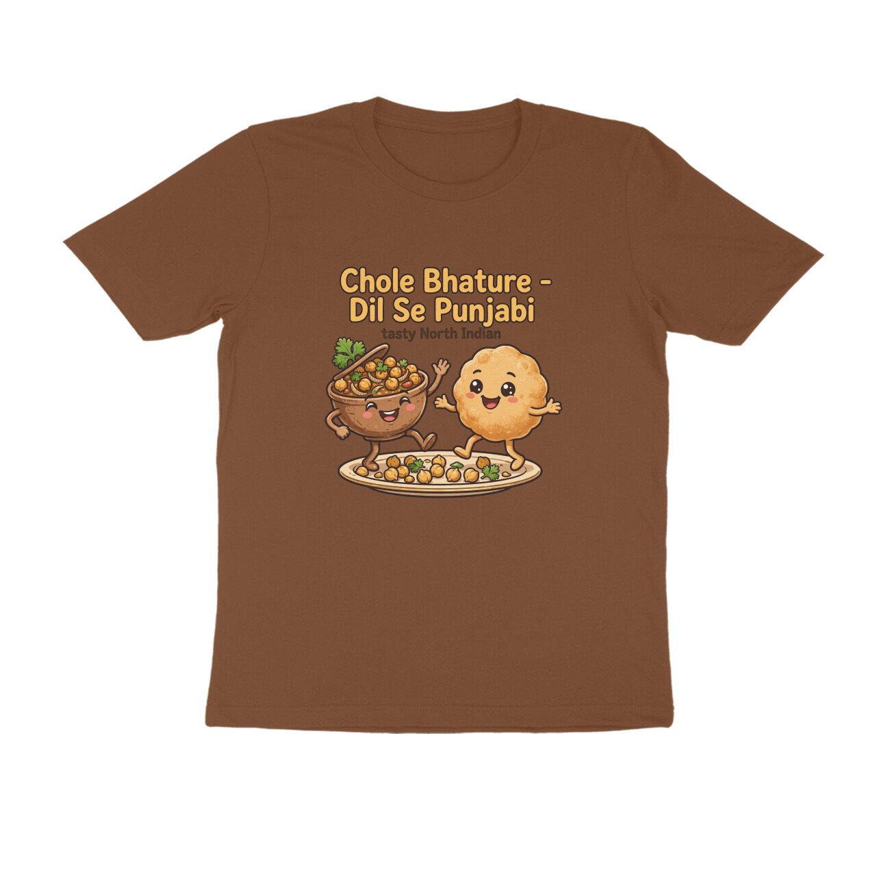 Chole Bhature Funny T-Shirt | Dil Se Punjabi Food Tee | North Indian Food Lover Shirt - Image 5
