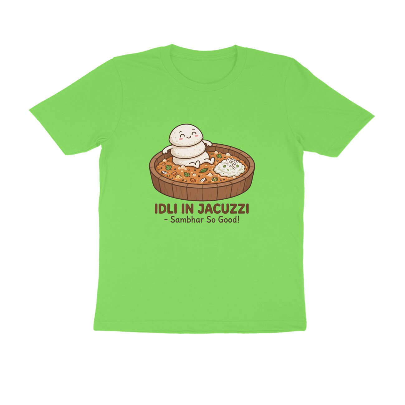 Funny Idli Sambhar T-Shirt | Idli In Jacuzzi South Indian Breakfast Lover Tee - Image 2