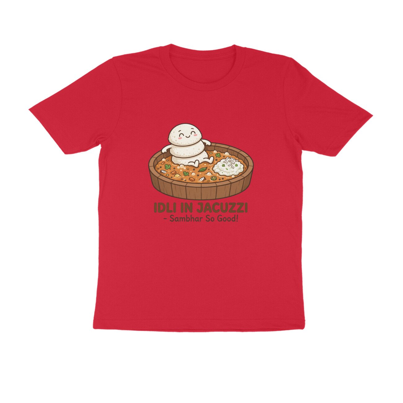 Funny Idli Sambhar T-Shirt | Idli In Jacuzzi South Indian Breakfast Lover Tee - Image 3