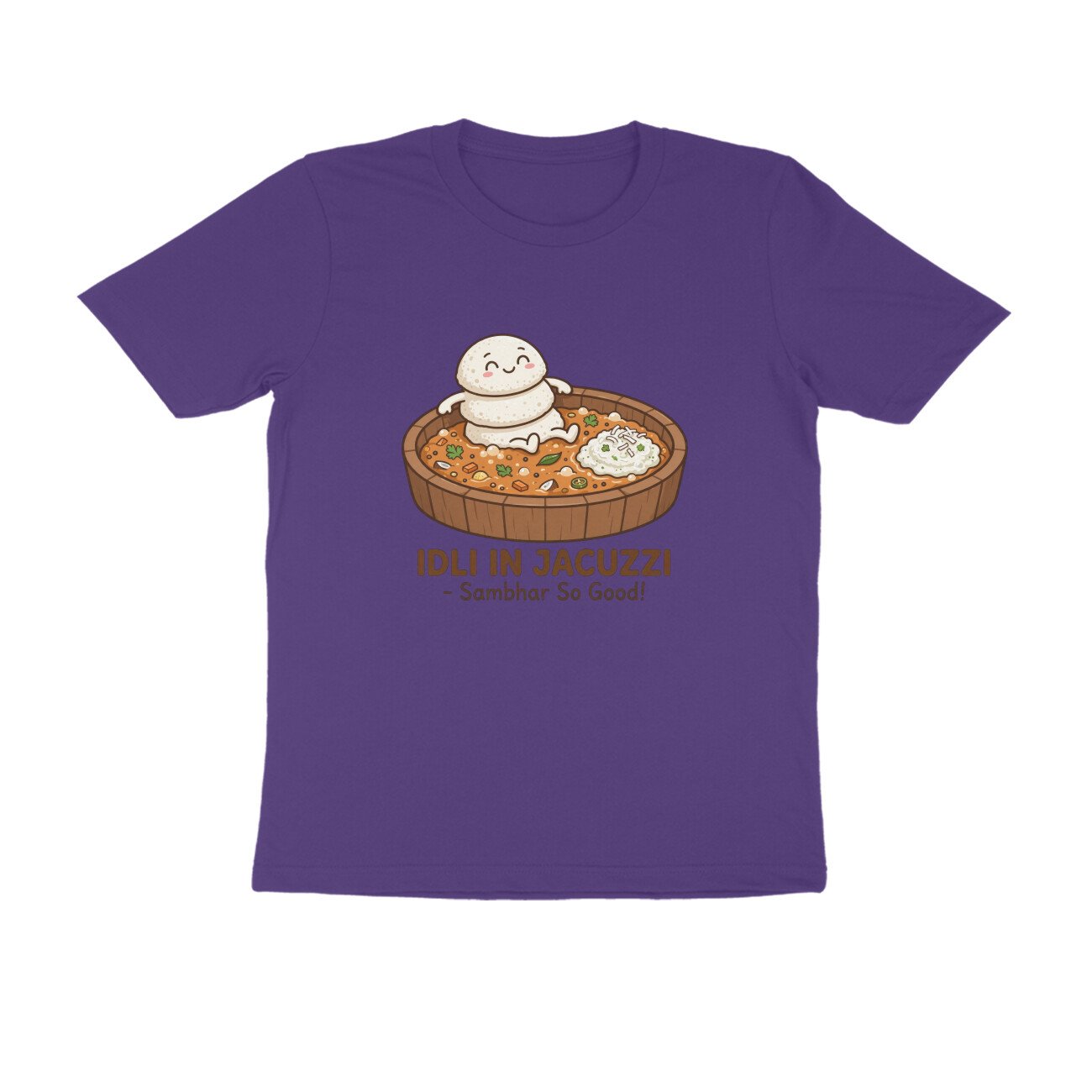 Funny Idli Sambhar T-Shirt | Idli In Jacuzzi South Indian Breakfast Lover Tee - Image 4