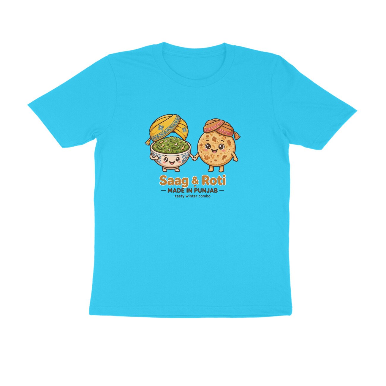 Saag And Makki Ki Roti T-Shirt | Made In Punjab Funny Punjabi Food Tee | Winter Food Lover - Image 2