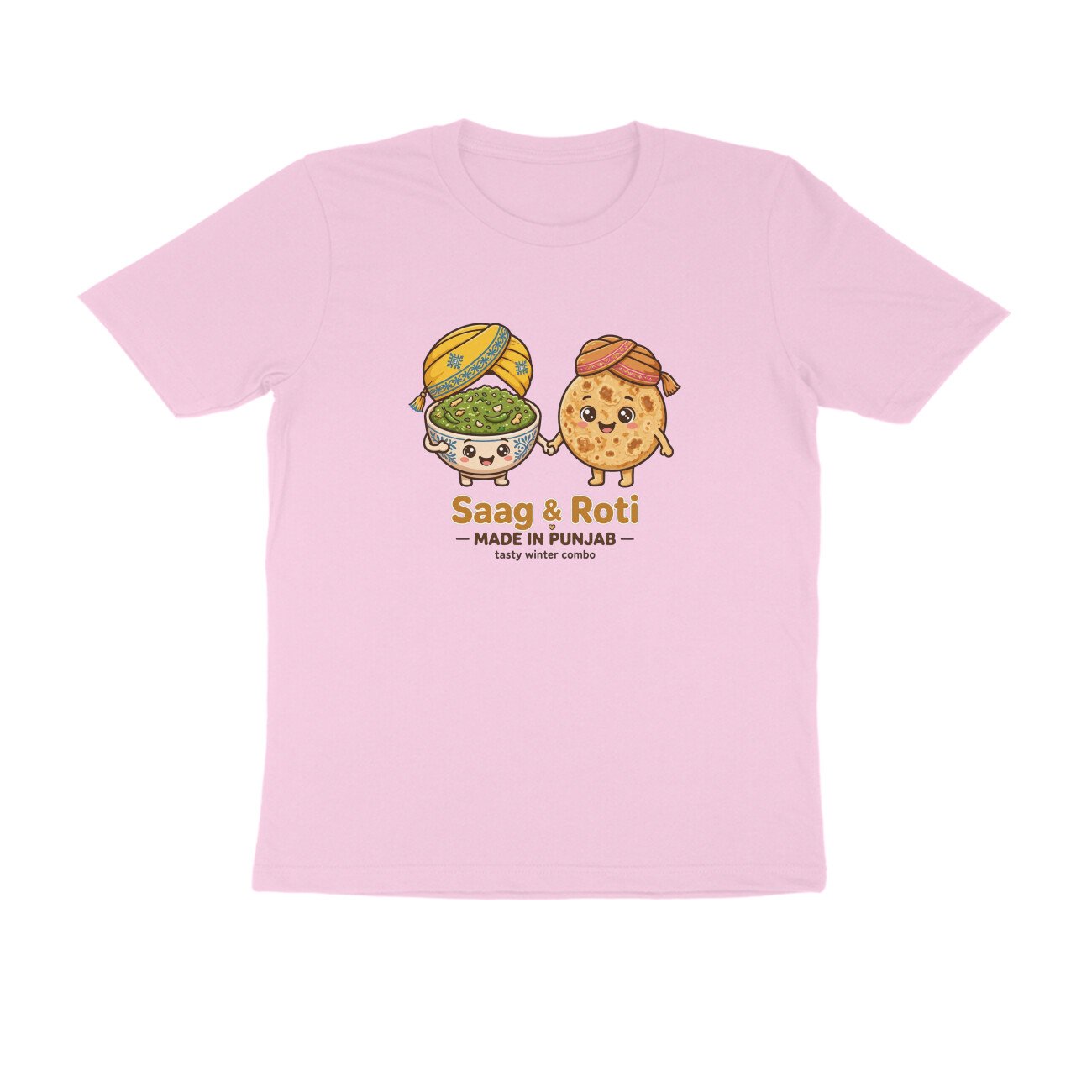Saag And Makki Ki Roti T-Shirt | Made In Punjab Funny Punjabi Food Tee | Winter Food Lover - Image 4