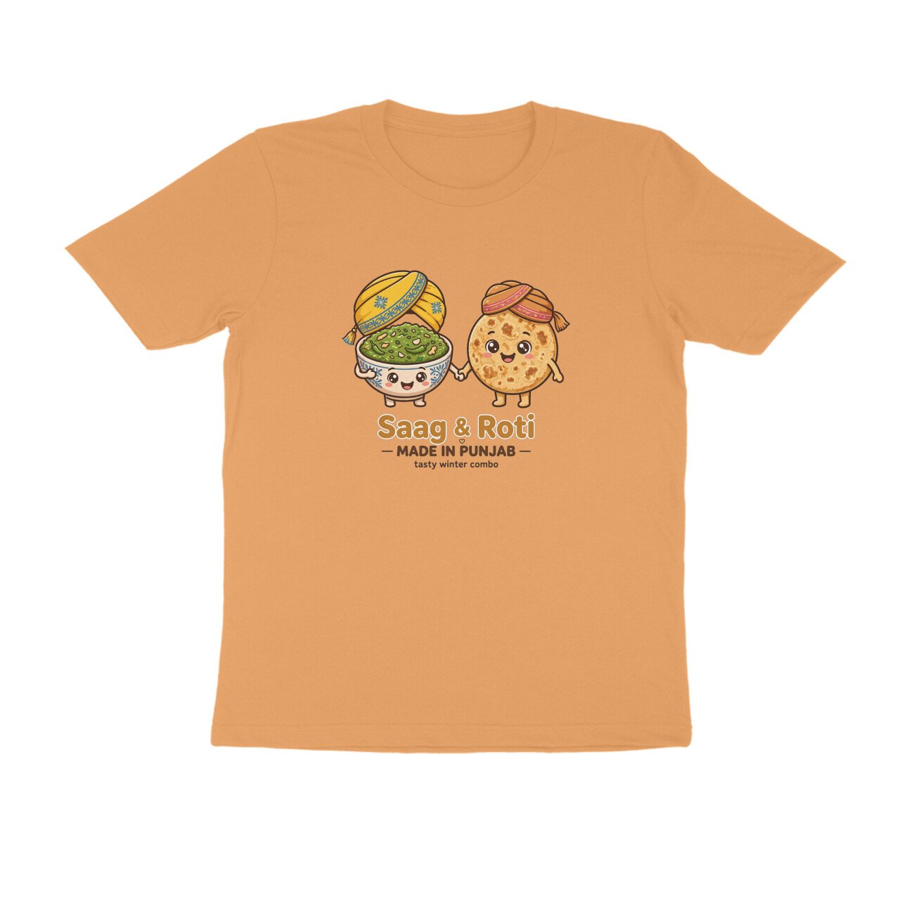 Saag And Makki Ki Roti T-Shirt | Made In Punjab Funny Punjabi Food Tee | Winter Food Lover - Image 5
