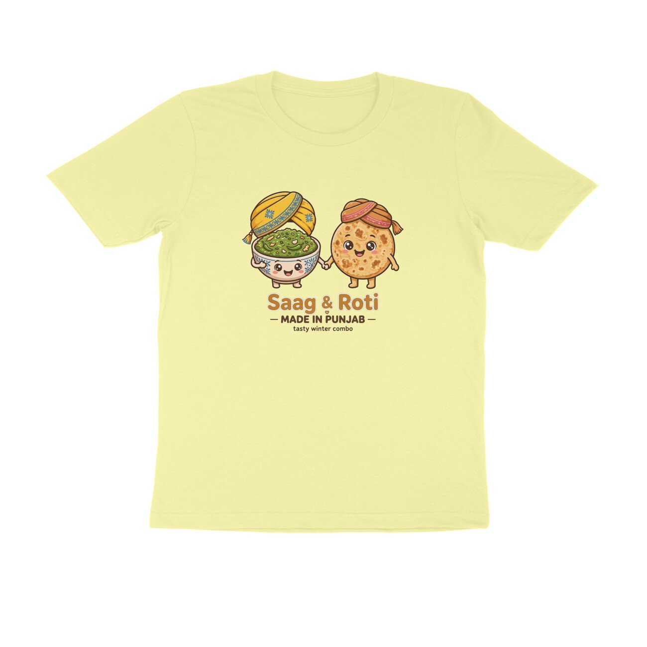 Saag And Makki Ki Roti T-Shirt | Made In Punjab Funny Punjabi Food Tee | Winter Food Lover - Image 8