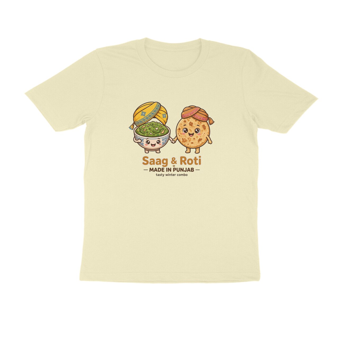 Saag And Makki Ki Roti T-Shirt | Made In Punjab Funny Punjabi Food Tee | Winter Food Lover - Image 9