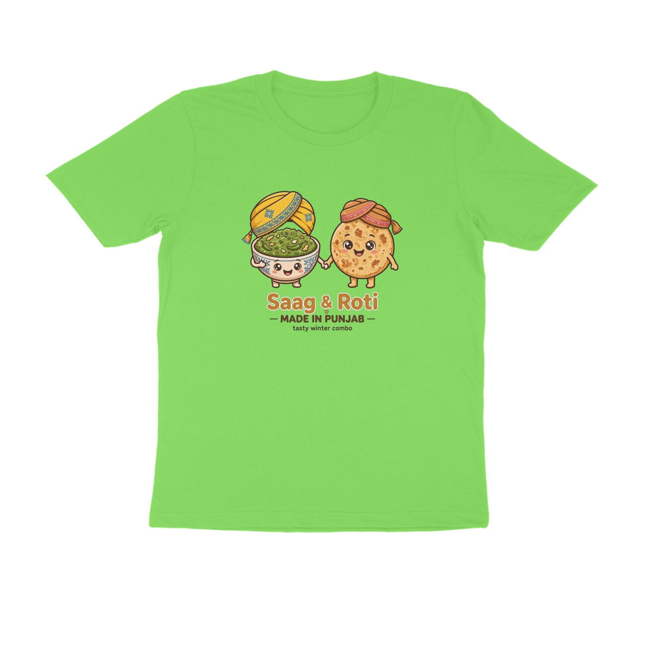 Saag And Makki Ki Roti T-Shirt | Made In Punjab Funny Punjabi Food Tee | Winter Food Lover - Image 14