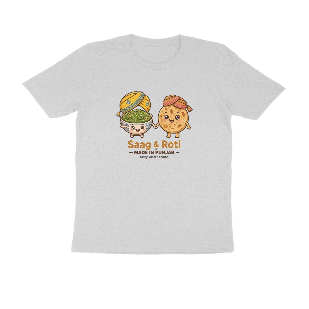 Saag And Makki Ki Roti T-Shirt | Made In Punjab Funny Punjabi Food Tee | Winter Food Lover - Image 15