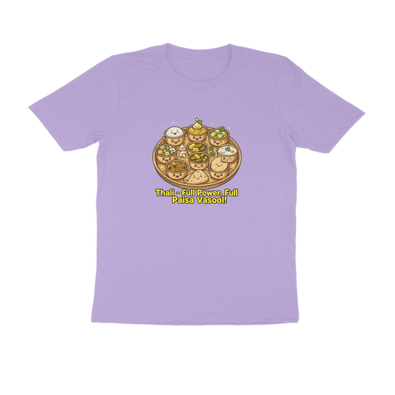 Indian Thali T-Shirt | Full Power Full Paisa Vasool | Funny Vegetarian Thali Lover Tee - Image 4