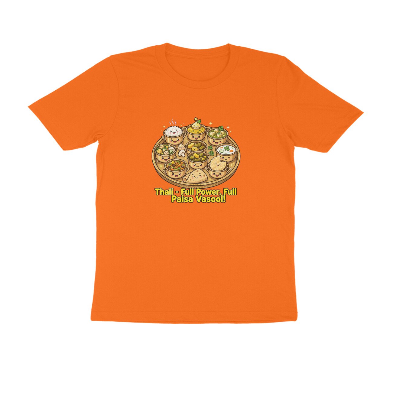 Indian Thali T-Shirt | Full Power Full Paisa Vasool | Funny Vegetarian Thali Lover Tee - Image 8