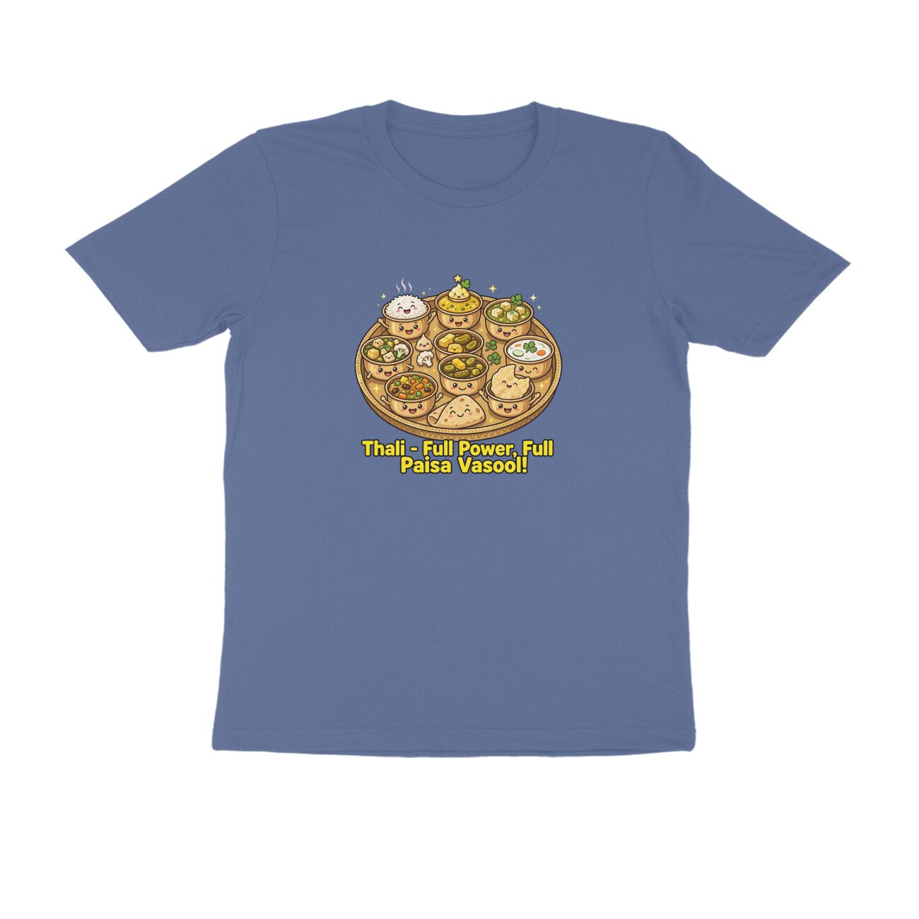 Indian Thali T-Shirt | Full Power Full Paisa Vasool | Funny Vegetarian Thali Lover Tee - Image 13