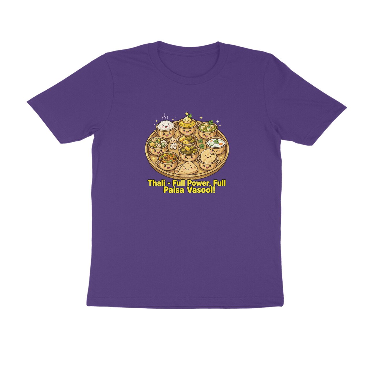 Indian Thali T-Shirt | Full Power Full Paisa Vasool | Funny Vegetarian Thali Lover Tee - Image 15