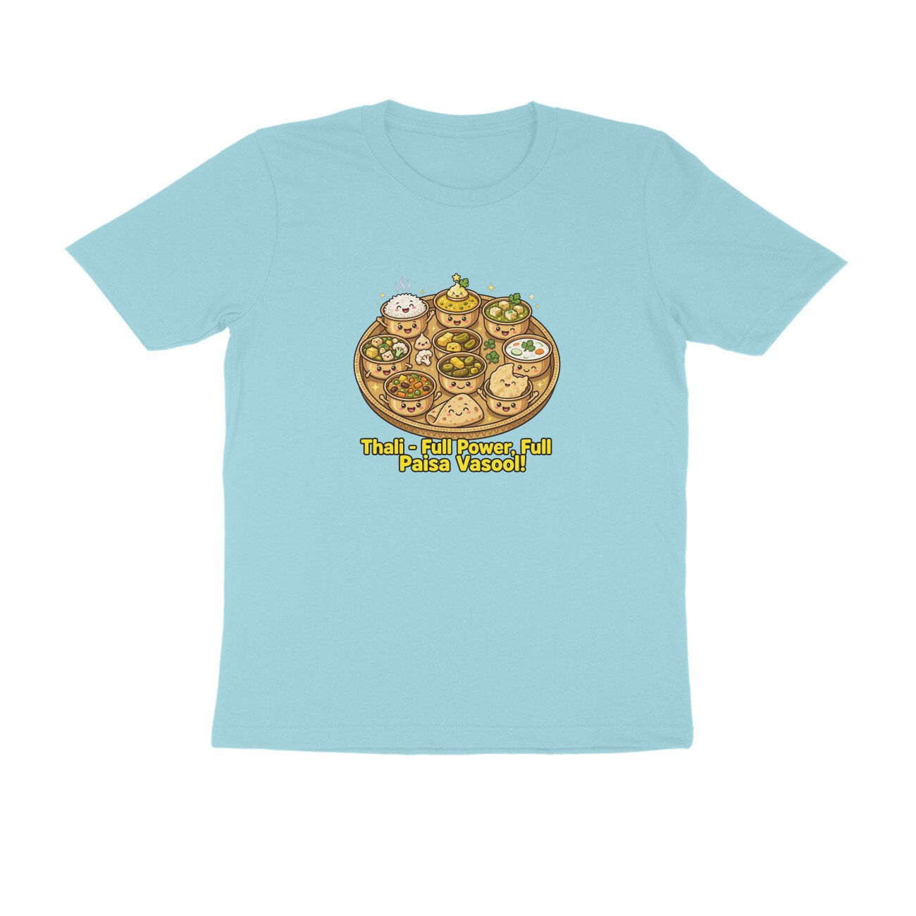 Indian Thali T-Shirt | Full Power Full Paisa Vasool | Funny Vegetarian Thali Lover Tee - Image 16