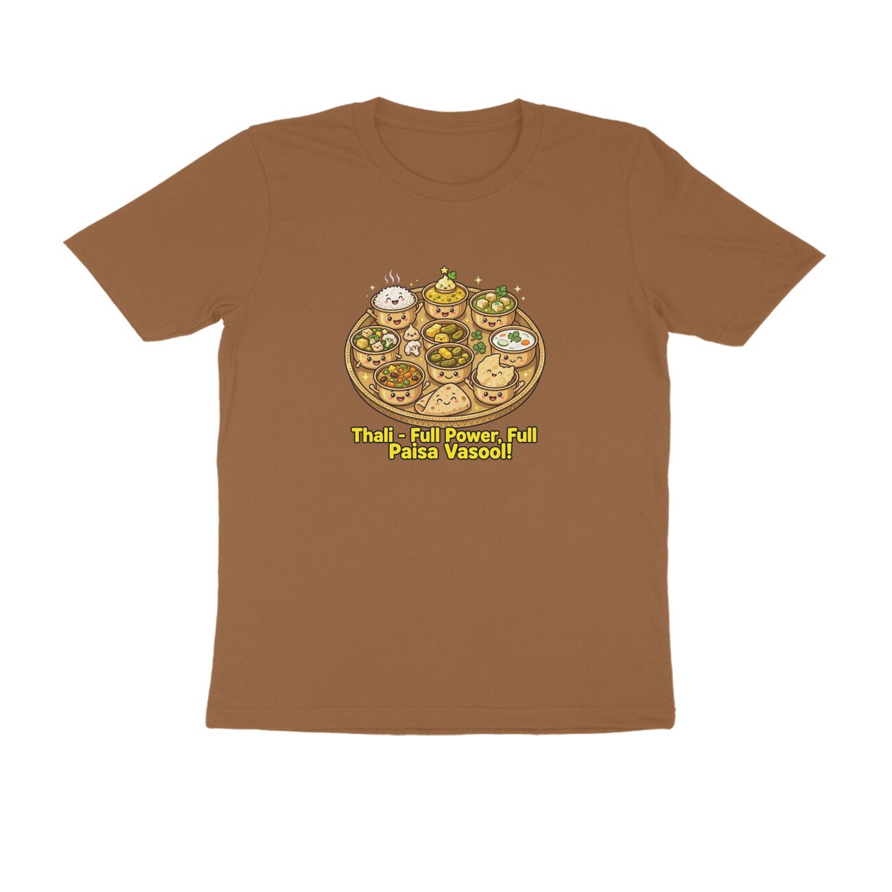 Indian Thali T-Shirt | Full Power Full Paisa Vasool | Funny Vegetarian Thali Lover Tee - Image 17