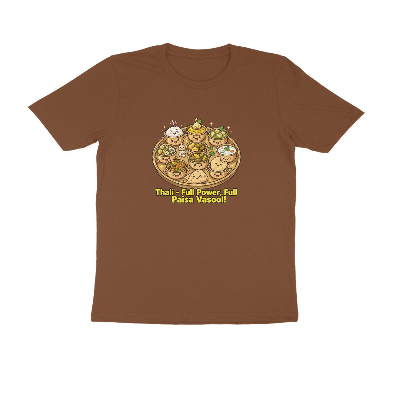 Indian Thali T-Shirt | Full Power Full Paisa Vasool | Funny Vegetarian Thali Lover Tee - Image 18