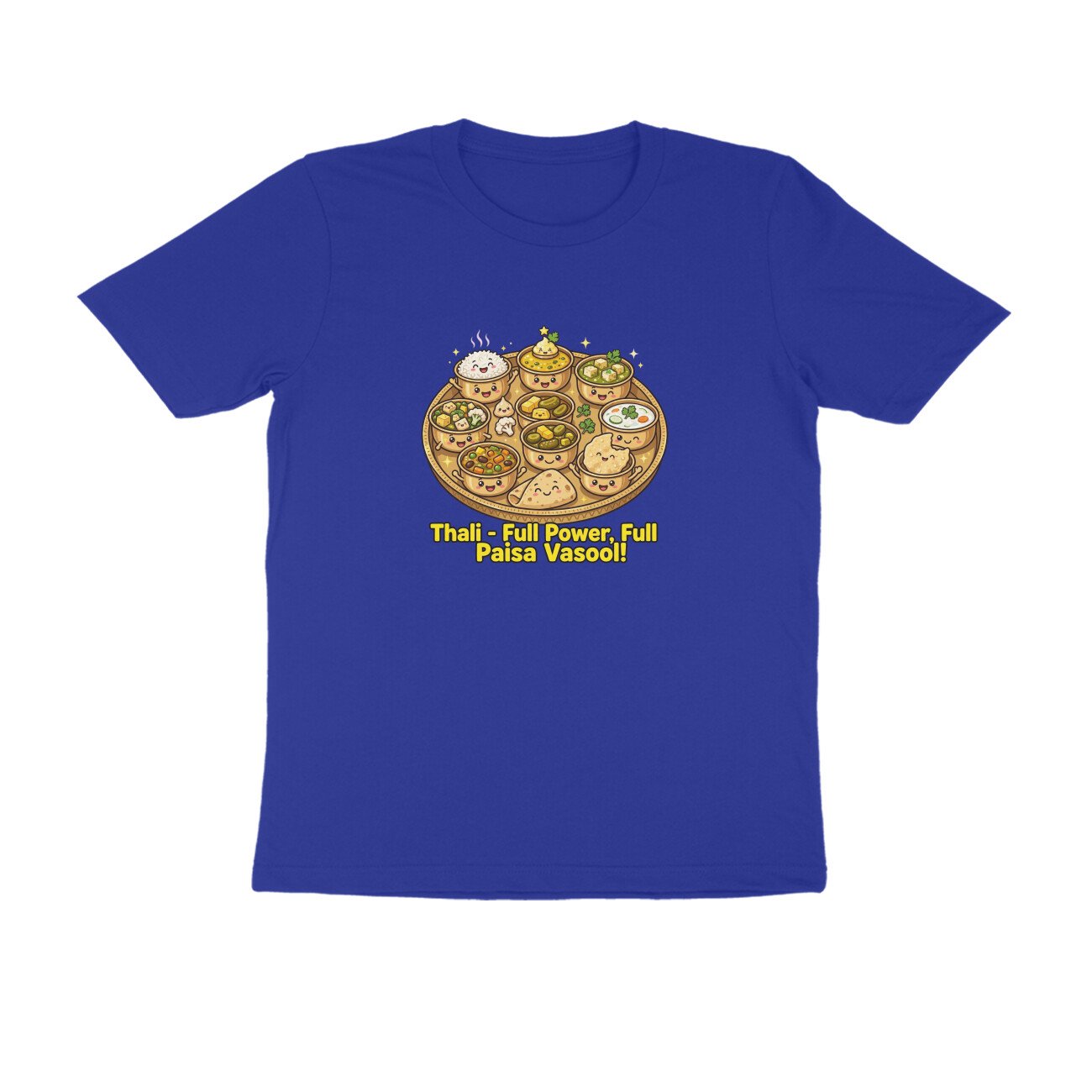 Indian Thali T-Shirt | Full Power Full Paisa Vasool | Funny Vegetarian Thali Lover Tee - Image 19