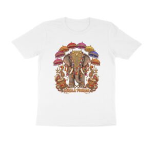 Kerala Pooram T-Shirt | Festival of Elephants Tee | Caparisoned Elephant Shirt | Kerala Temple Festival Shirt | Muttukuda Umbrella Design