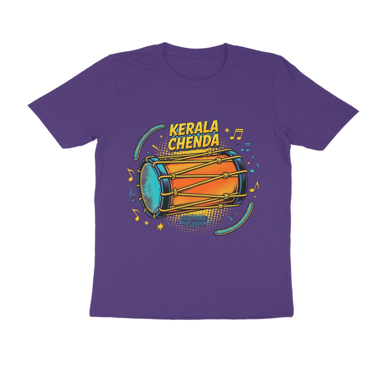 Kerala Chenda vibrant T-Shirt – Traditional Kerala Drum Graphic Tee | Devlipi