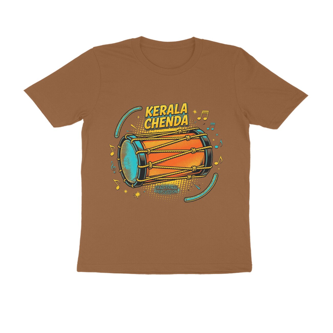 Kerala Chenda vibrant T-Shirt – Traditional Kerala Drum Graphic Tee | Devlipi - Image 2