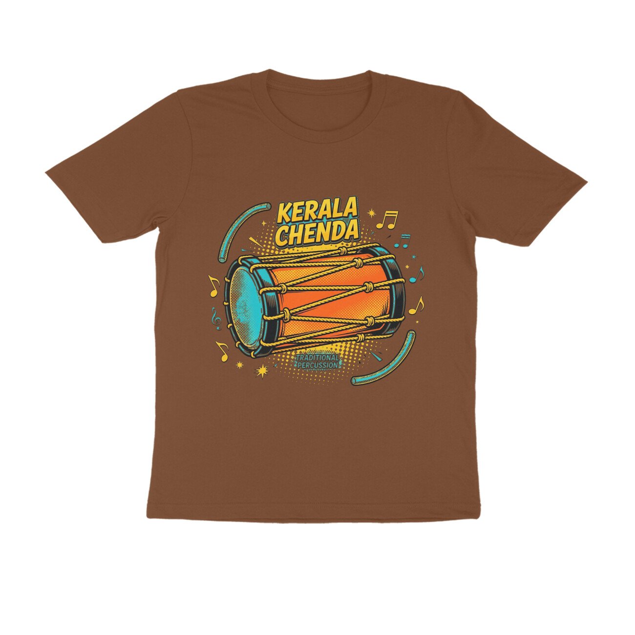 Kerala Chenda vibrant T-Shirt – Traditional Kerala Drum Graphic Tee | Devlipi - Image 3