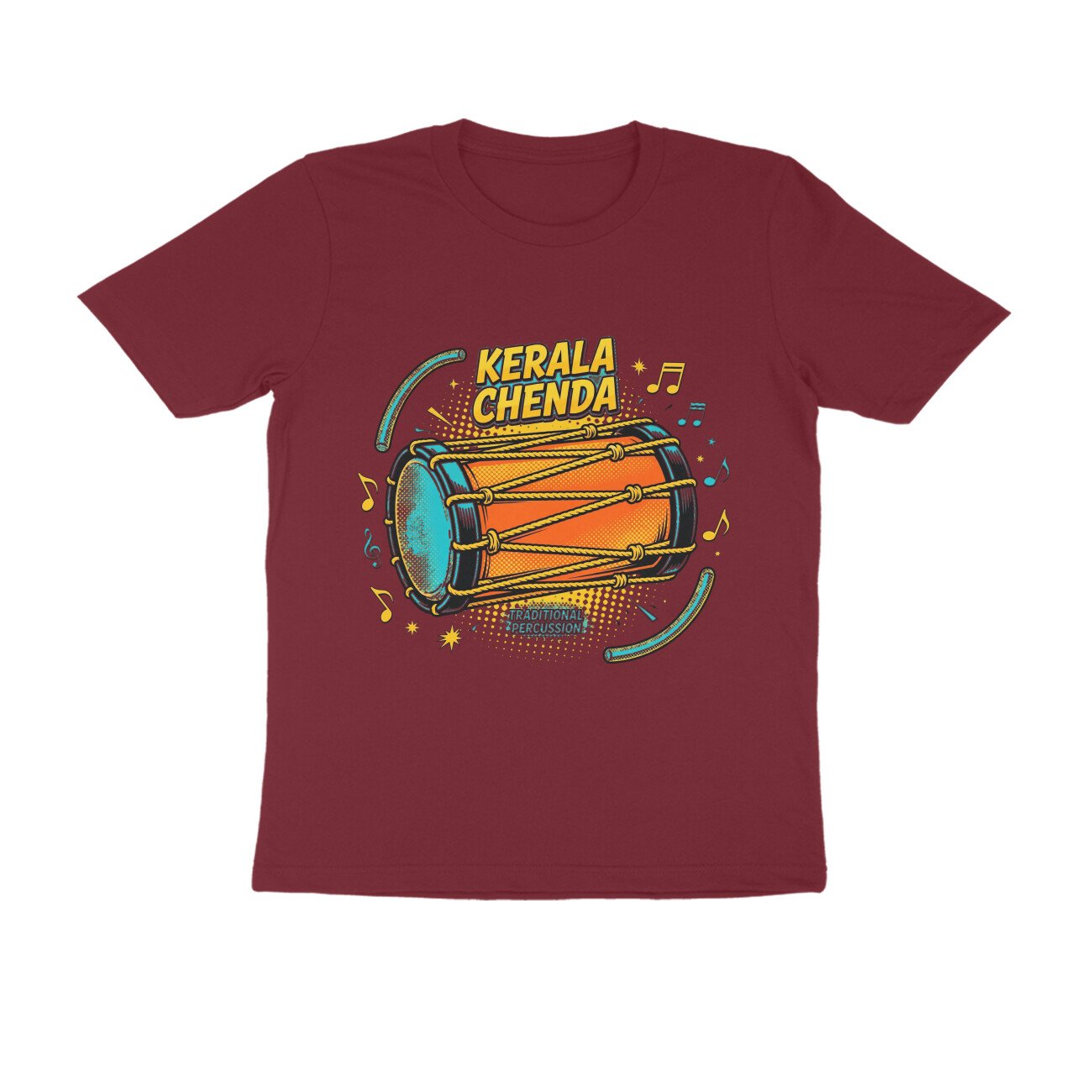 Kerala Chenda vibrant T-Shirt – Traditional Kerala Drum Graphic Tee | Devlipi - Image 4