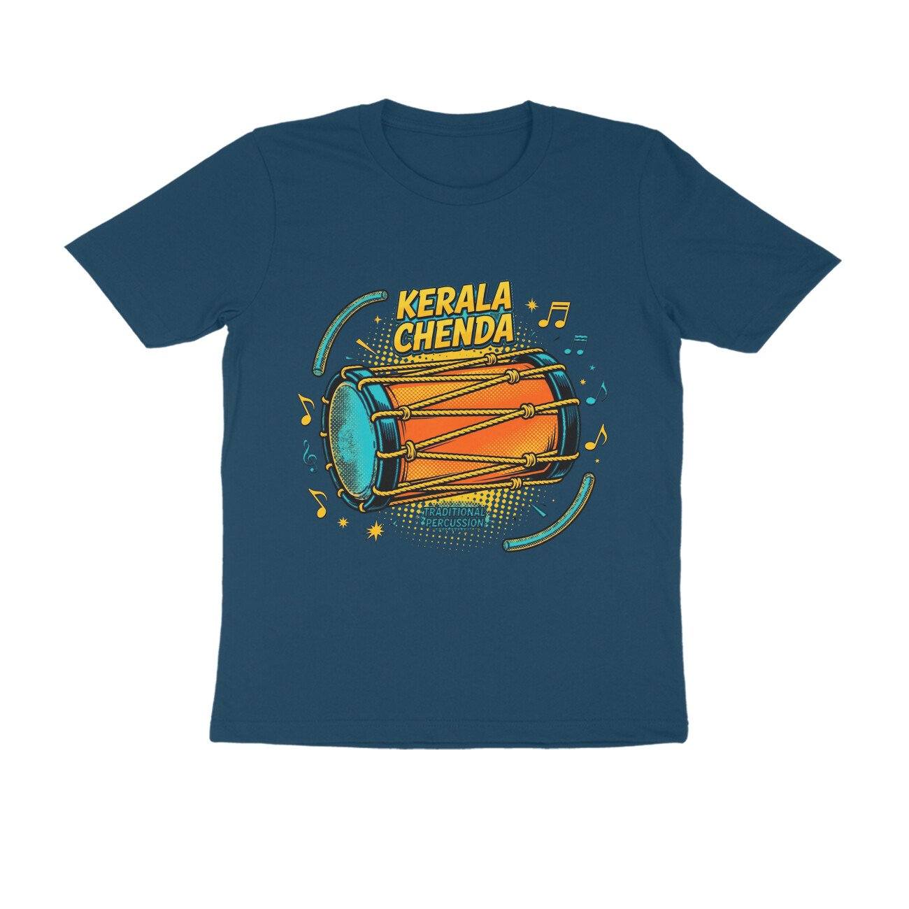 Kerala Chenda vibrant T-Shirt – Traditional Kerala Drum Graphic Tee | Devlipi - Image 5