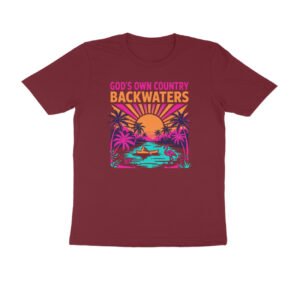 God’s Own Country Kerala Backwaters T-Shirt – Kerala Sunset Travel Graphic Tee | Devlipi