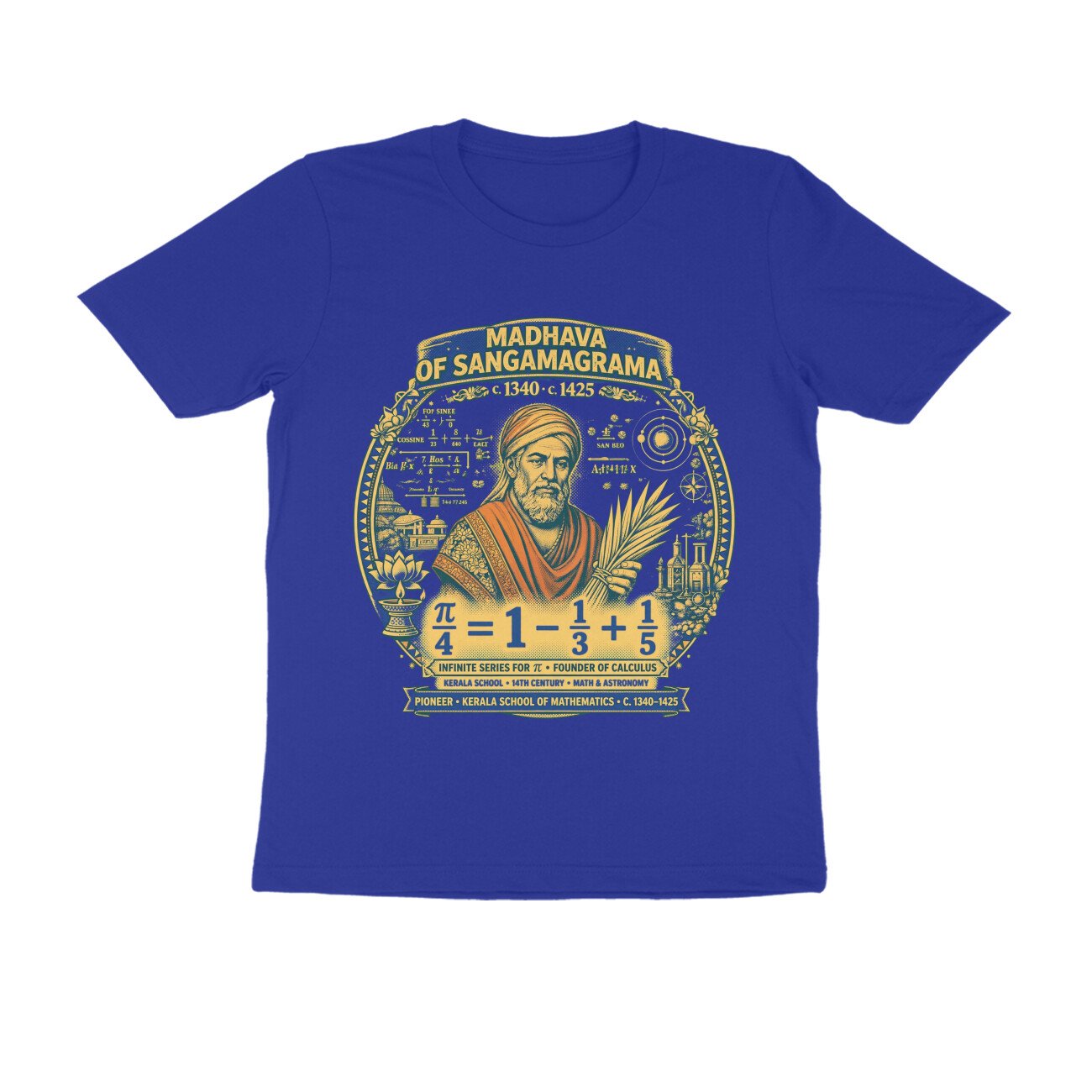 Madhava of Sangamagrama T-Shirt | Kerala School of Mathematics | Infinite Series Pi Formula | Ancient Indian Mathematician Tee - Image 6