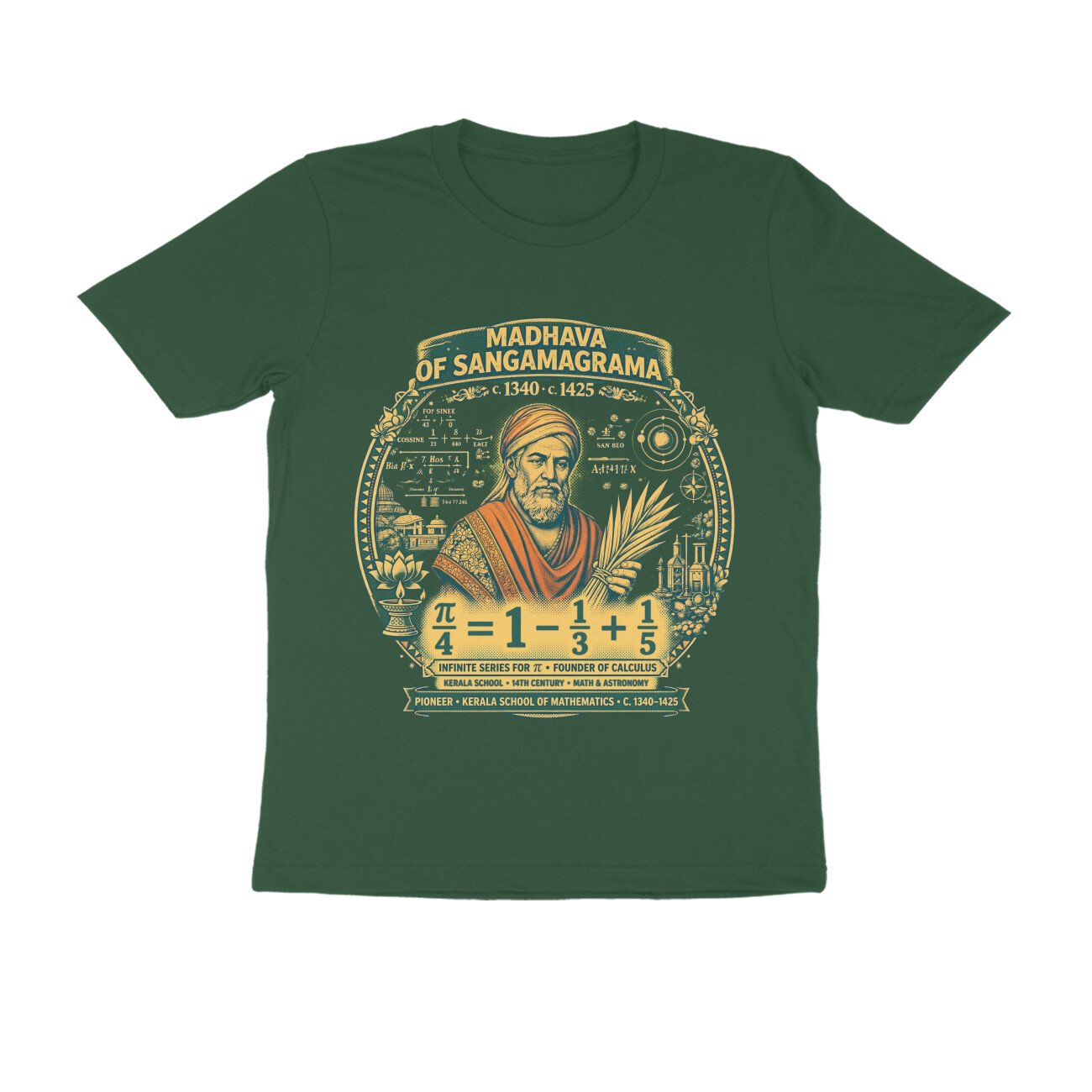 Madhava of Sangamagrama T-Shirt | Kerala School of Mathematics | Infinite Series Pi Formula | Ancient Indian Mathematician Tee - Image 8