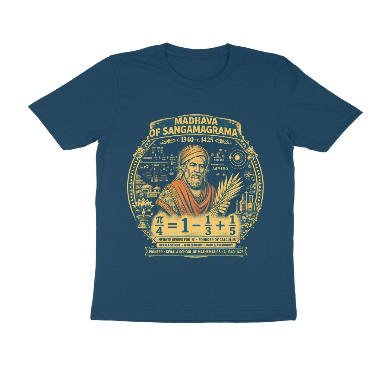 Madhava of Sangamagrama T-Shirt | Kerala School of Mathematics | Infinite Series Pi Formula | Ancient Indian Mathematician Tee - Image 9