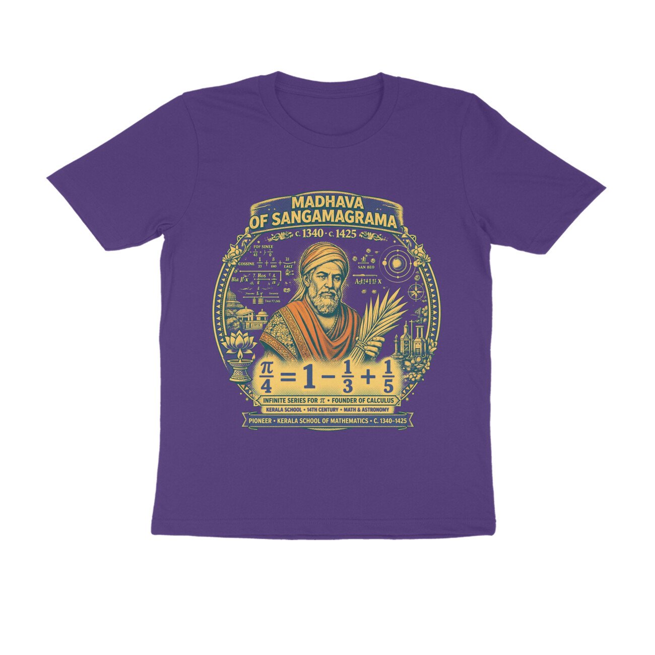 Madhava of Sangamagrama T-Shirt | Kerala School of Mathematics | Infinite Series Pi Formula | Ancient Indian Mathematician Tee - Image 11