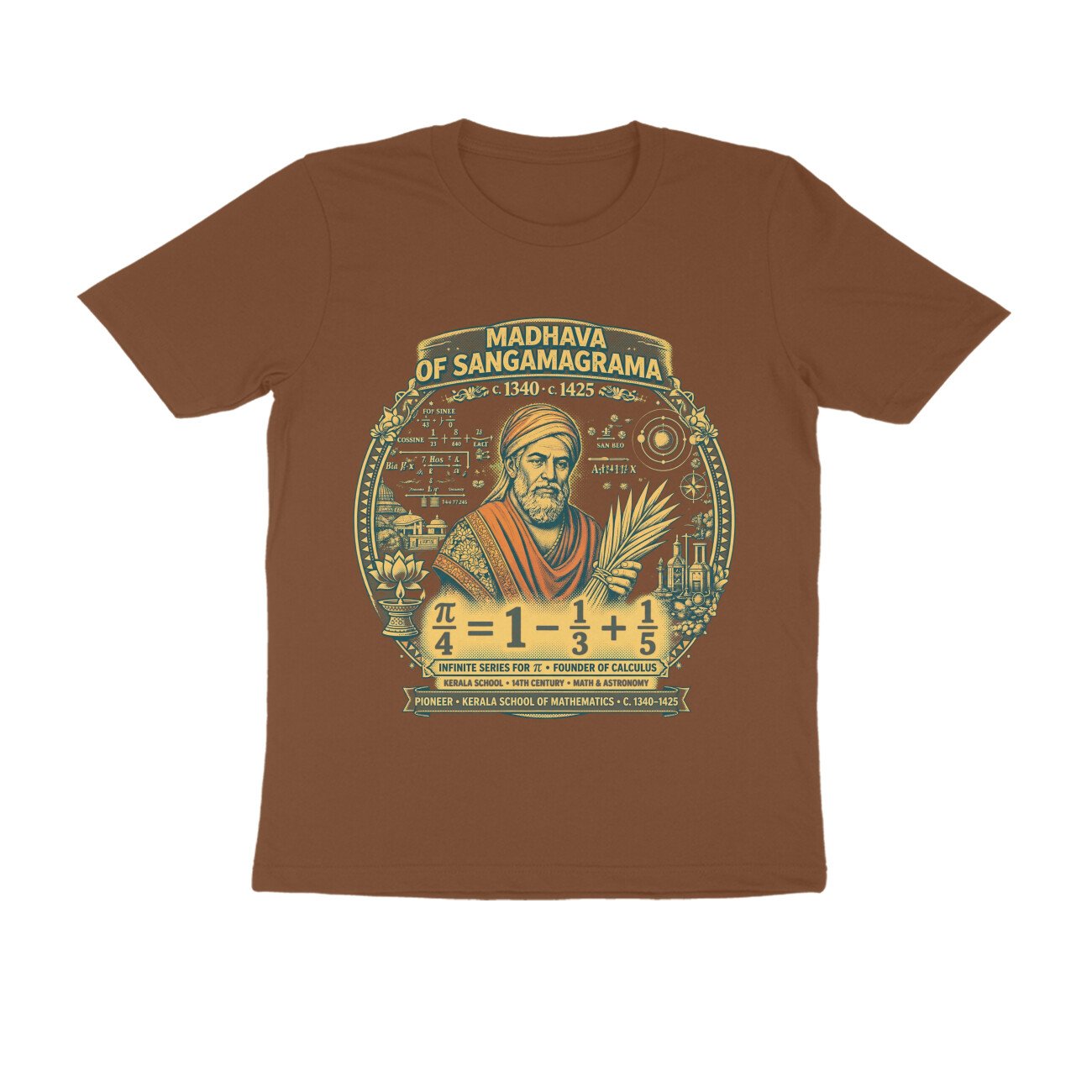 Madhava of Sangamagrama T-Shirt | Kerala School of Mathematics | Infinite Series Pi Formula | Ancient Indian Mathematician Tee - Image 13