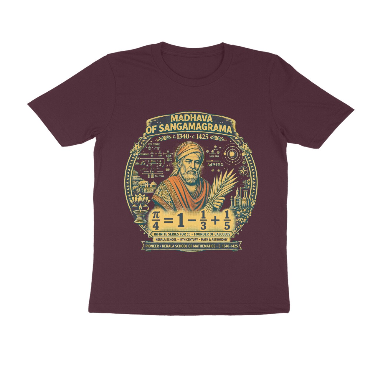 Madhava of Sangamagrama T-Shirt | Kerala School of Mathematics | Infinite Series Pi Formula | Ancient Indian Mathematician Tee - Image 14