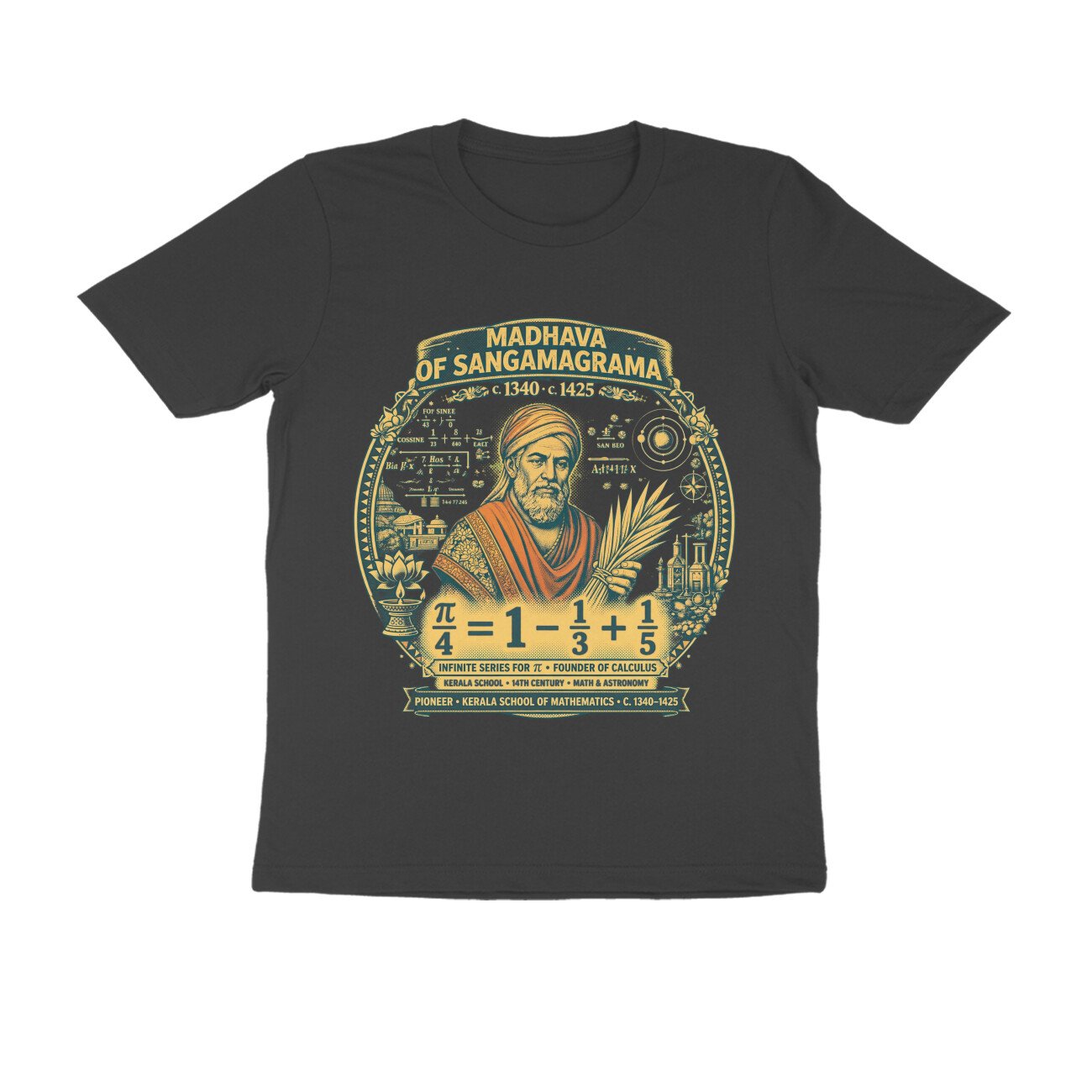 Madhava of Sangamagrama T-Shirt | Kerala School of Mathematics | Infinite Series Pi Formula | Ancient Indian Mathematician Tee - Image 15