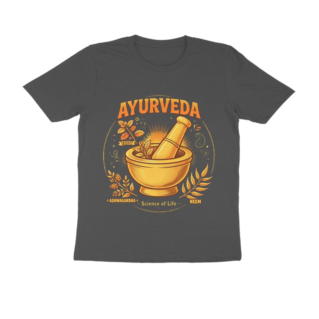 Kerala Ayurveda T-Shirt – Ayurvedic Treatment & Herbal Wellness Graphic Tee | Devlipi - Image 3