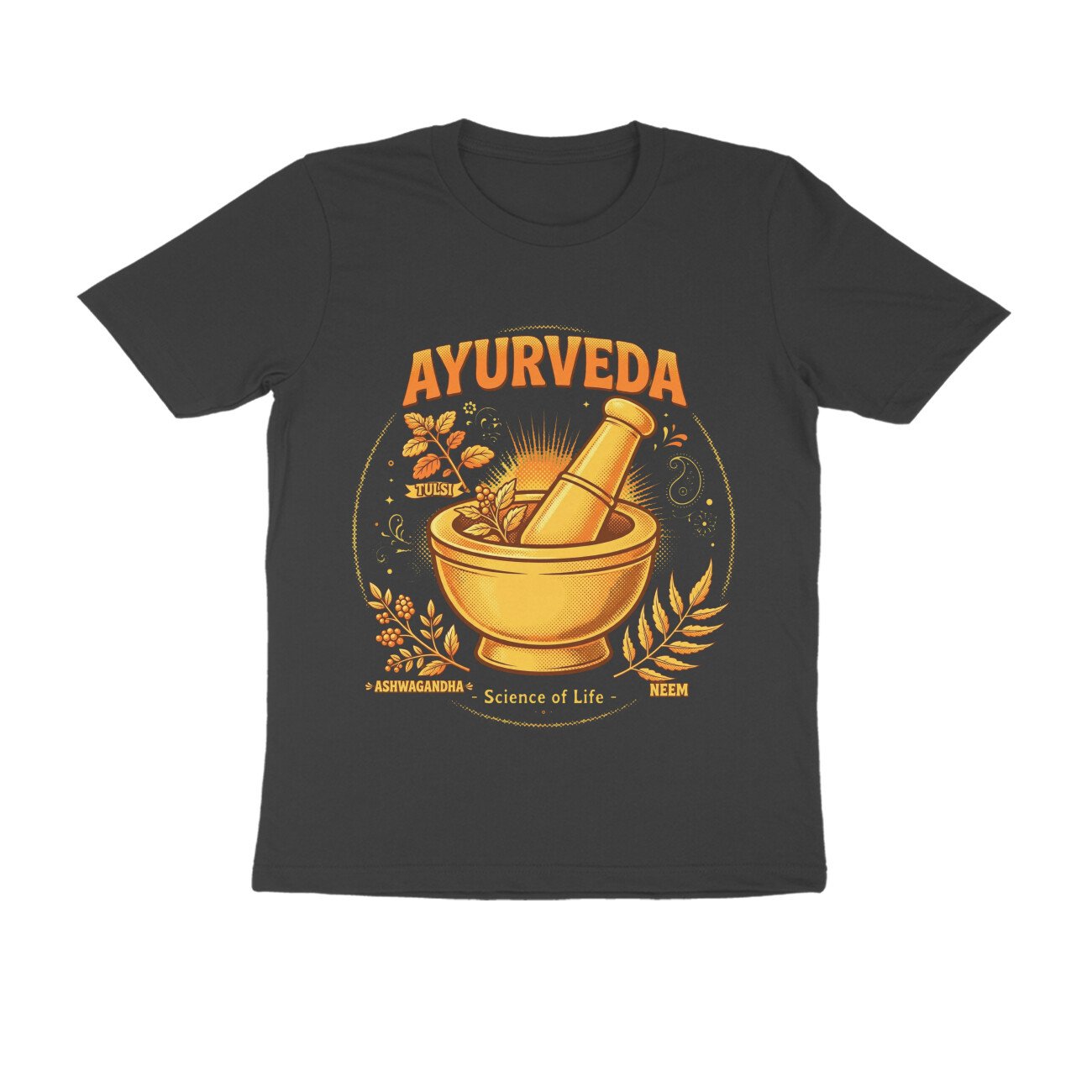 Kerala Ayurveda T-Shirt – Ayurvedic Treatment & Herbal Wellness Graphic Tee | Devlipi - Image 5
