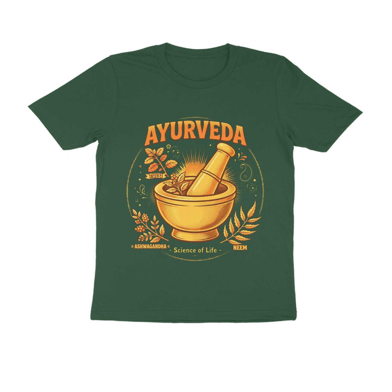 Kerala Ayurveda T-Shirt – Ayurvedic Treatment & Herbal Wellness Graphic Tee | Devlipi - Image 6
