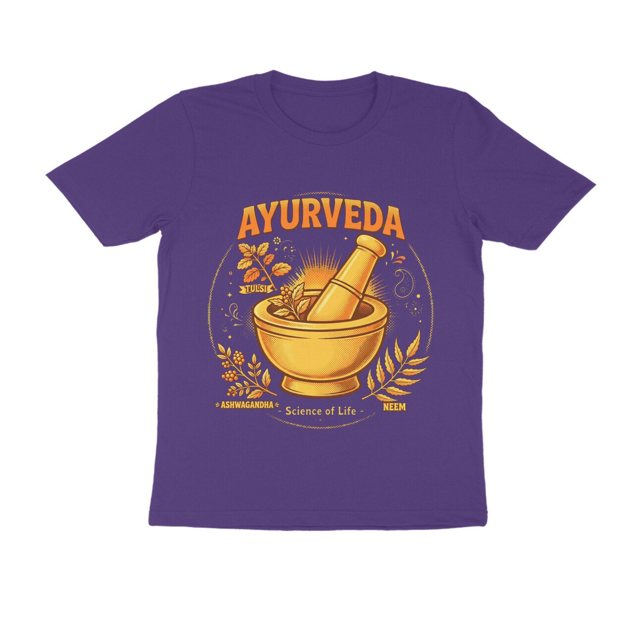 Kerala Ayurveda T-Shirt – Ayurvedic Treatment & Herbal Wellness Graphic Tee | Devlipi - Image 7