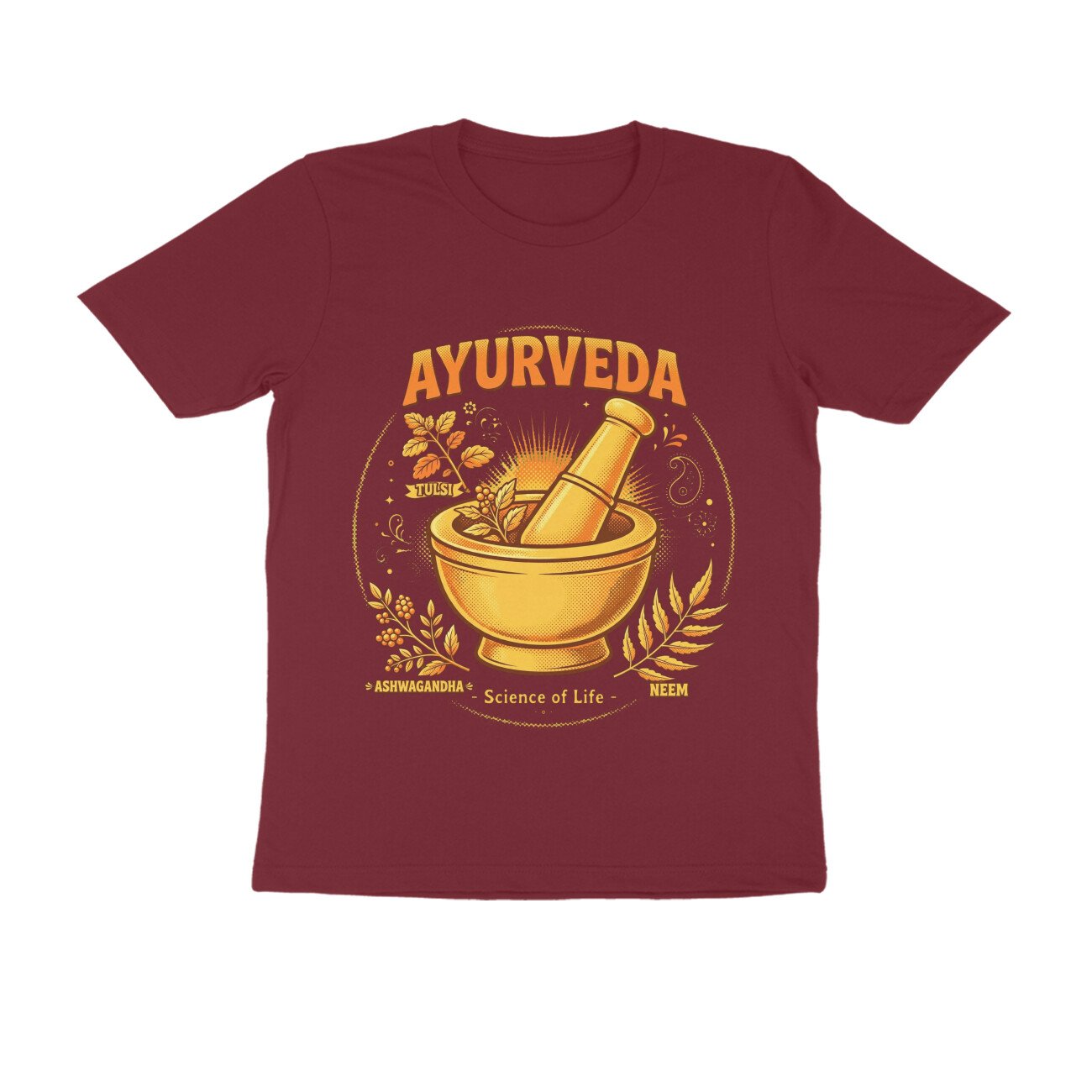 Kerala Ayurveda T-Shirt – Ayurvedic Treatment & Herbal Wellness Graphic Tee | Devlipi - Image 8