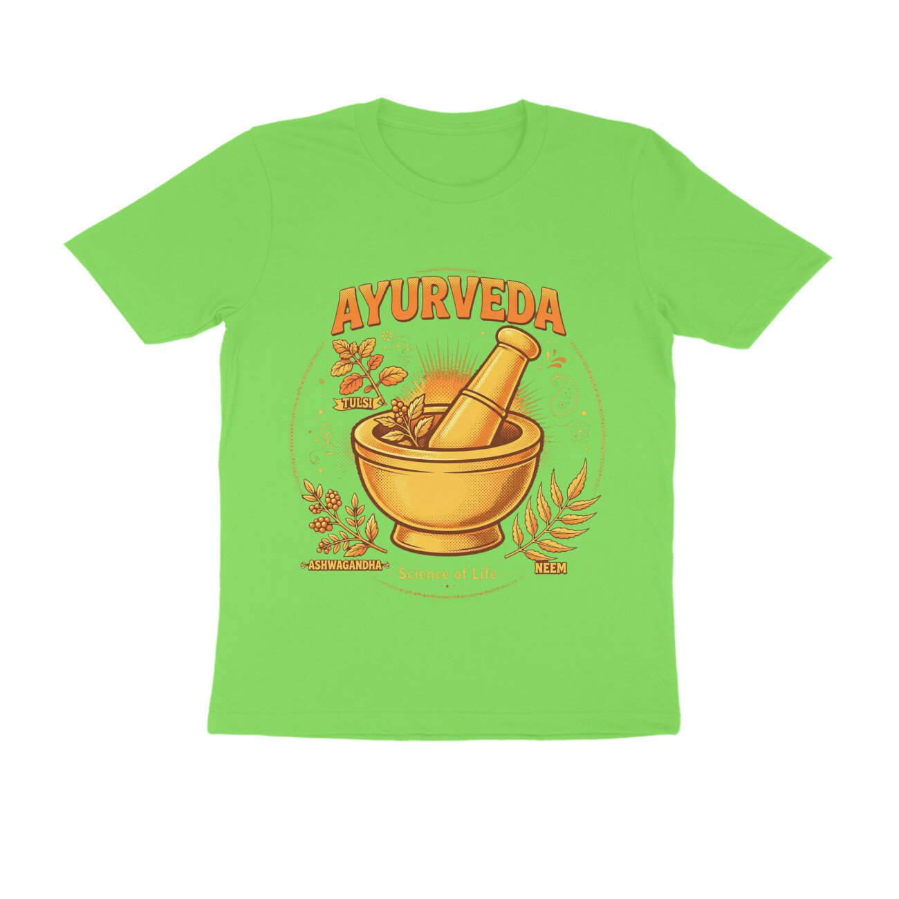 Kerala Ayurveda T-Shirt – Ayurvedic Treatment & Herbal Wellness Graphic Tee | Devlipi - Image 9