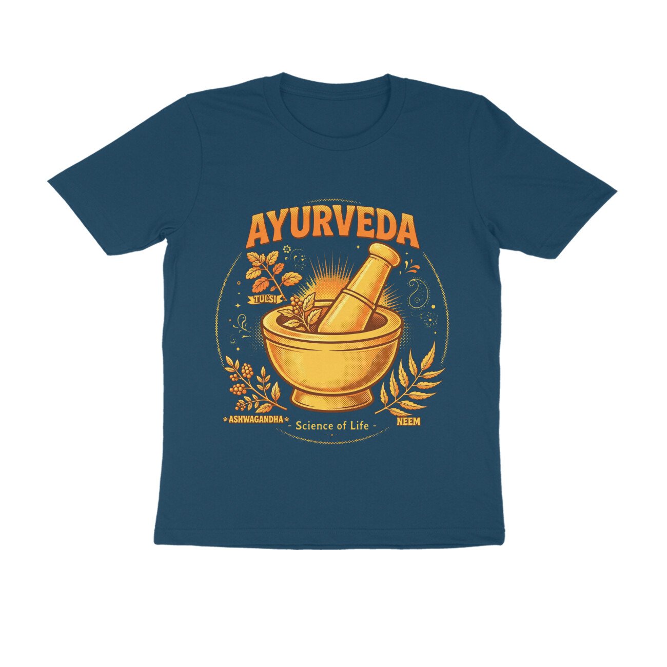 Kerala Ayurveda T-Shirt – Ayurvedic Treatment & Herbal Wellness Graphic Tee | Devlipi - Image 14