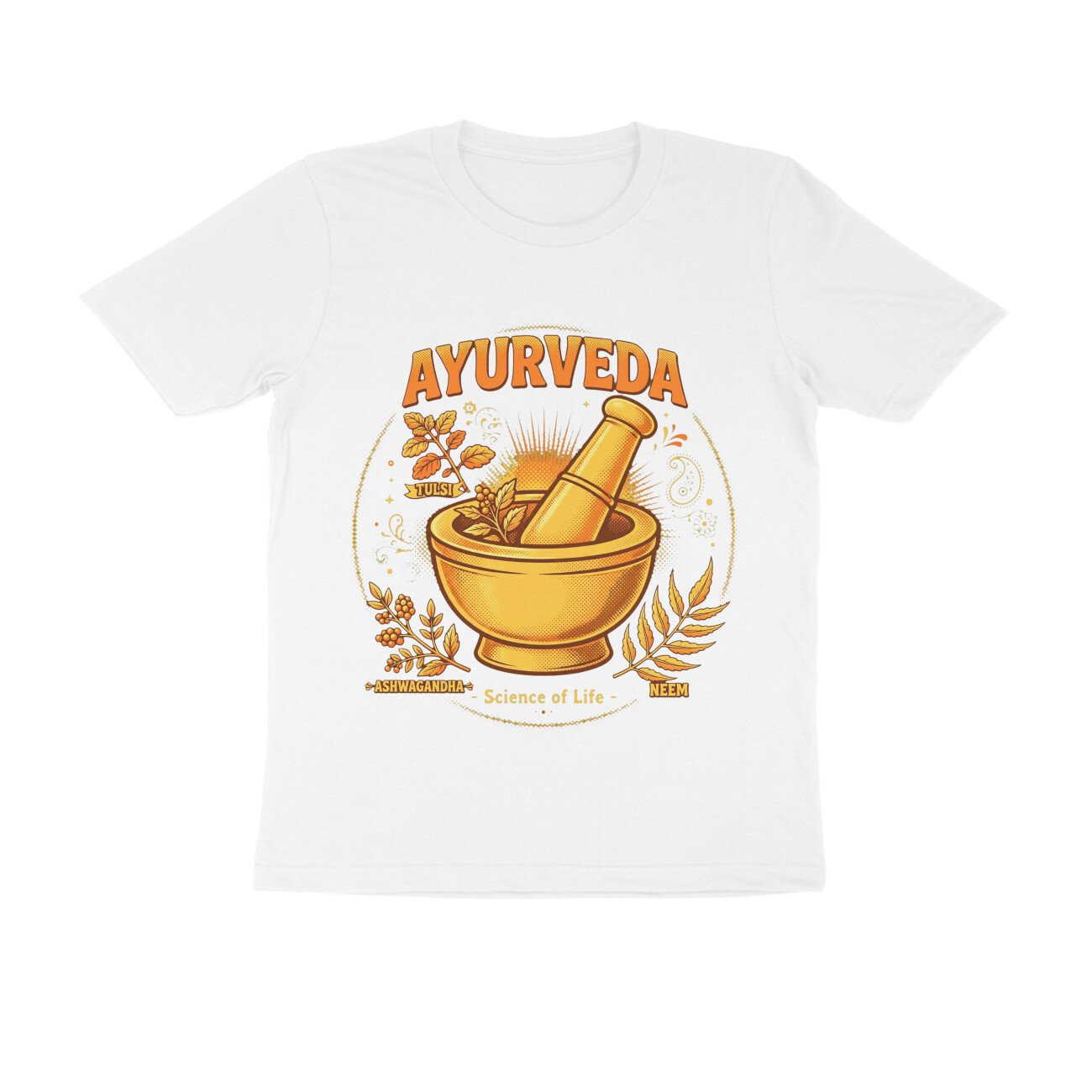 Kerala Ayurveda T-Shirt – Ayurvedic Treatment & Herbal Wellness Graphic Tee | Devlipi - Image 15
