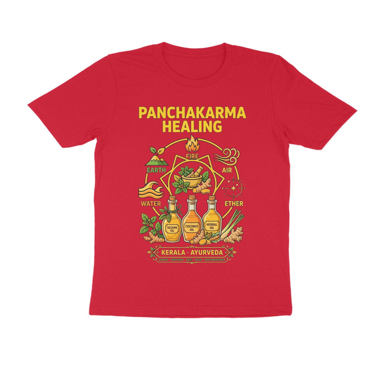 Kerala Ayurveda Treatment T-Shirt – Panchakarma Healing & Herbal Wellness Graphic Tee | Devlipi - Image 12