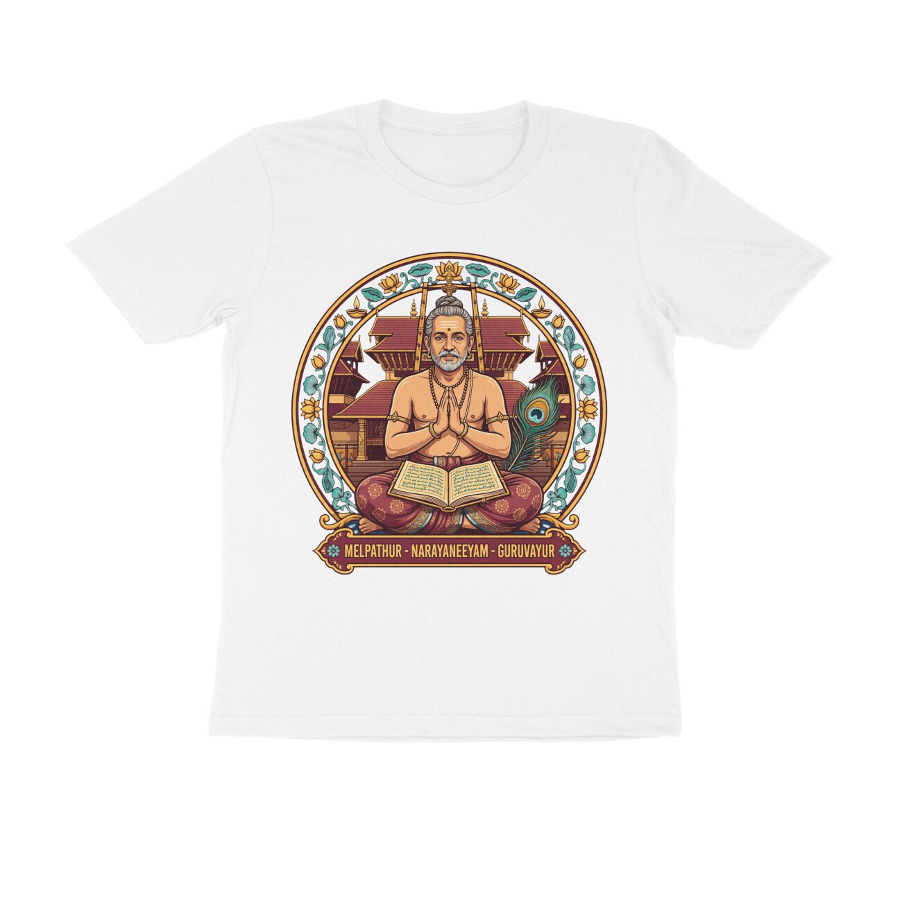 Melpathur Narayana Bhattathiri T-Shirt | Guruvayur Spiritual Heritage Graphic Tee | Devlipi - Image 15