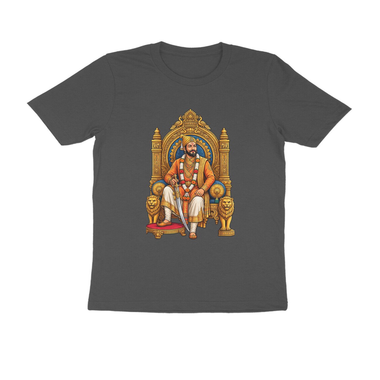 Chhatrapati Shivaji Maharaj T-Shirt | Maratha Warrior King Royal Throne Graphic Tee
