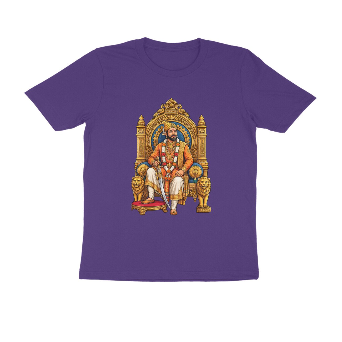 Chhatrapati Shivaji Maharaj T-Shirt | Maratha Warrior King Royal Throne Graphic Tee - Image 4