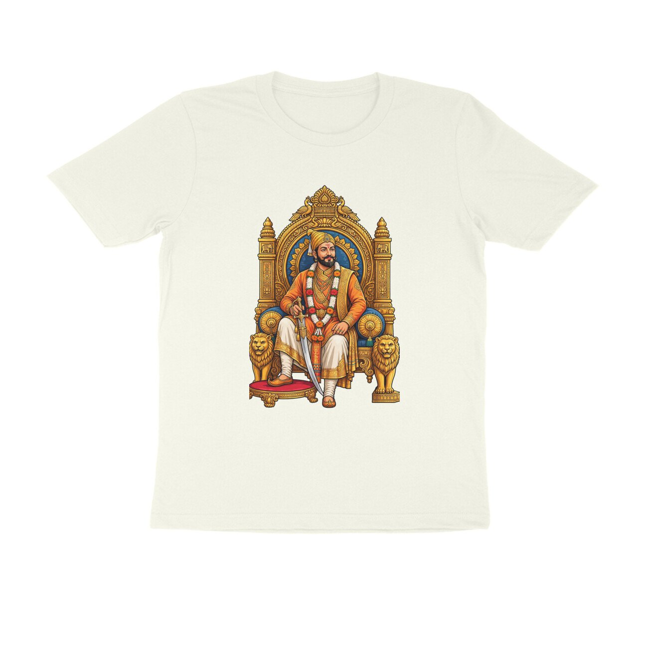 Chhatrapati Shivaji Maharaj T-Shirt | Maratha Warrior King Royal Throne Graphic Tee - Image 5