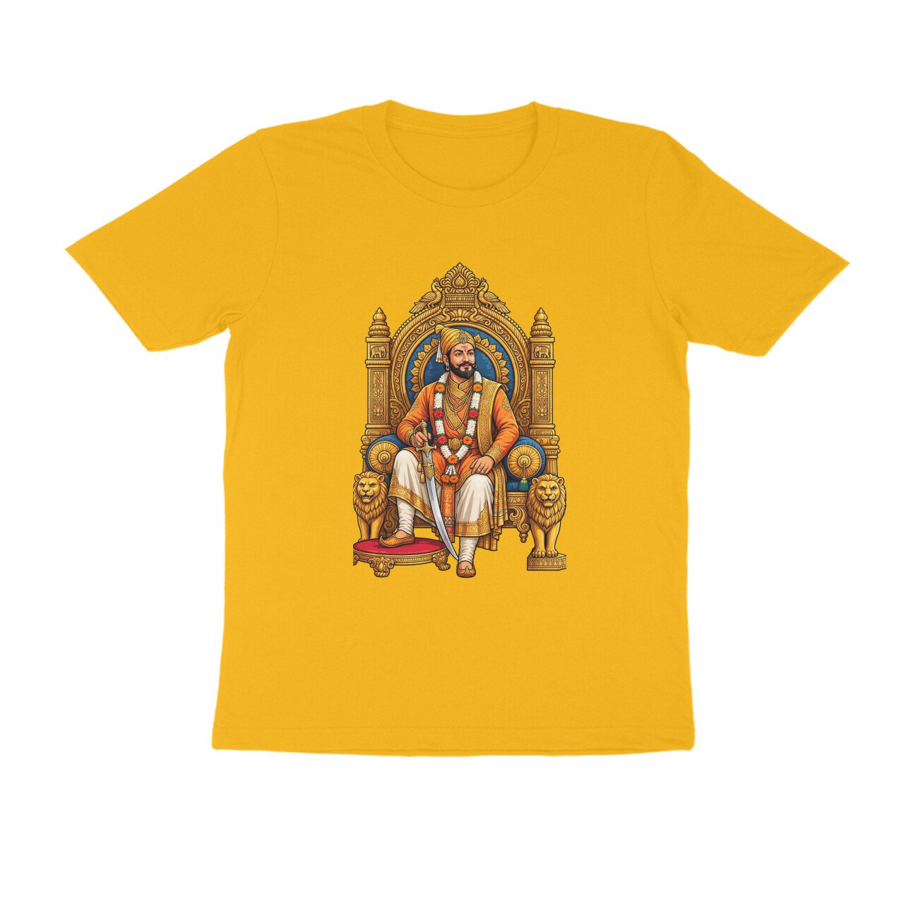 Chhatrapati Shivaji Maharaj T-Shirt | Maratha Warrior King Royal Throne Graphic Tee - Image 8