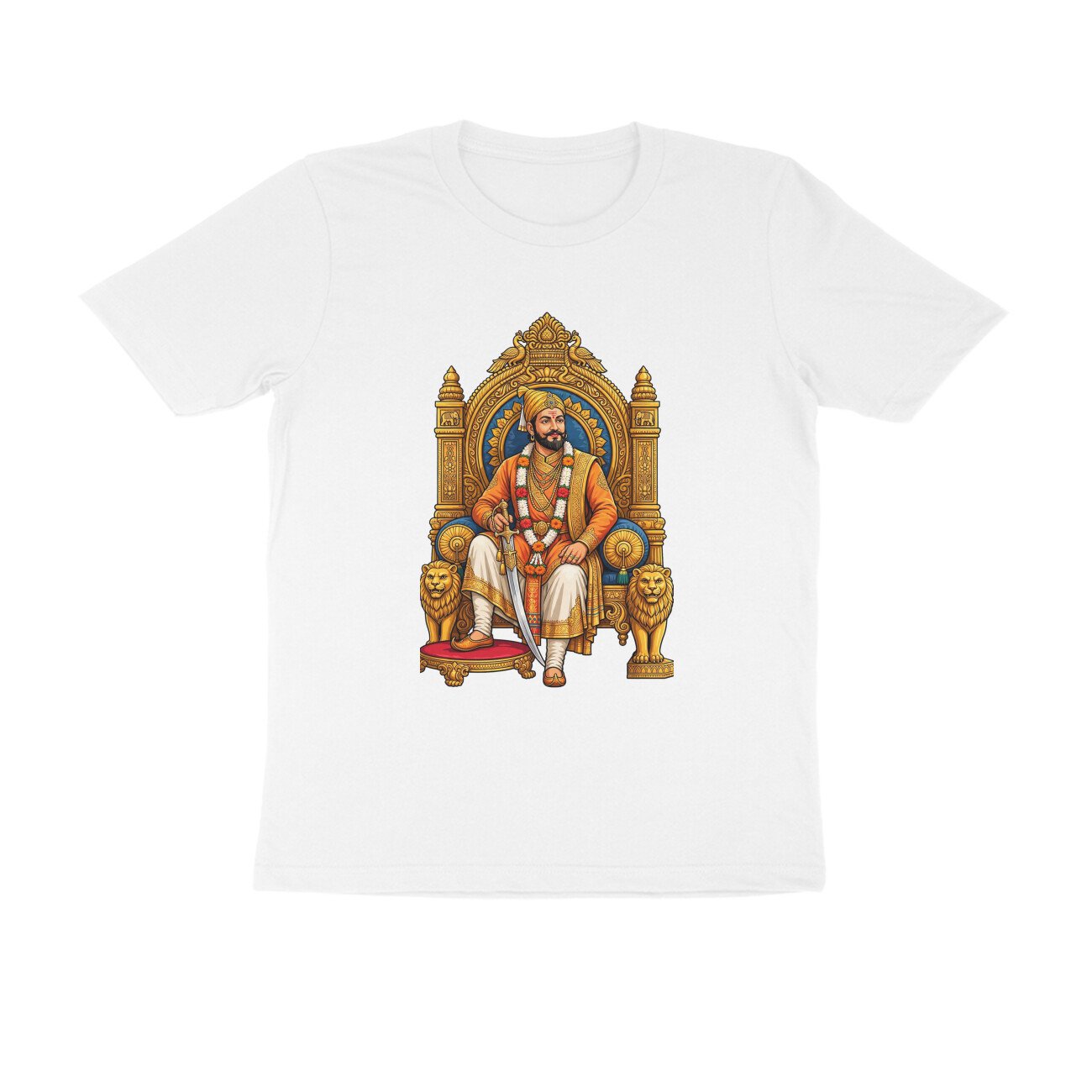 Chhatrapati Shivaji Maharaj T-Shirt | Maratha Warrior King Royal Throne Graphic Tee - Image 9