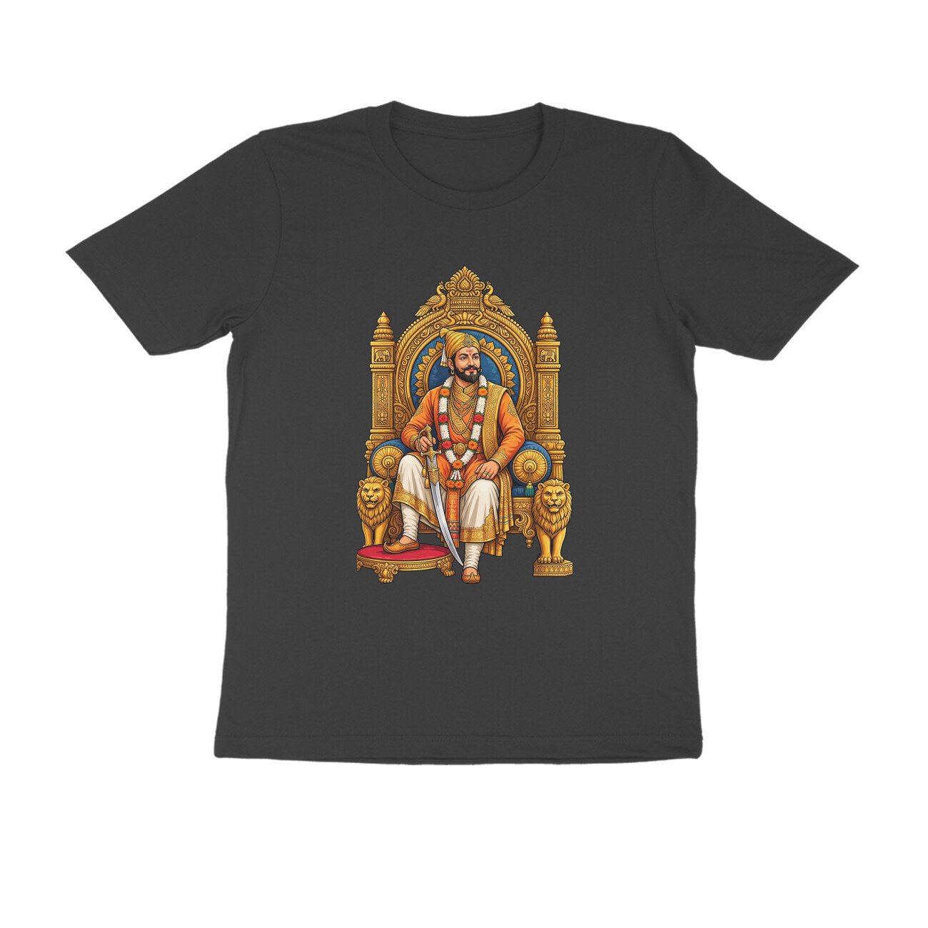 Chhatrapati Shivaji Maharaj T-Shirt | Maratha Warrior King Royal Throne Graphic Tee - Image 12
