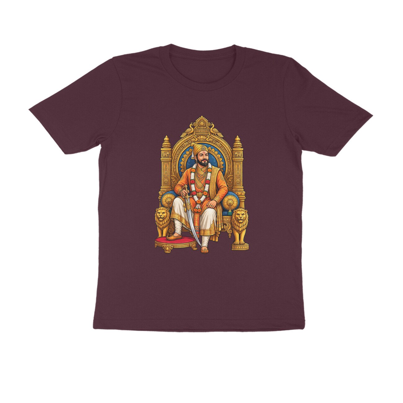 Chhatrapati Shivaji Maharaj T-Shirt | Maratha Warrior King Royal Throne Graphic Tee - Image 13